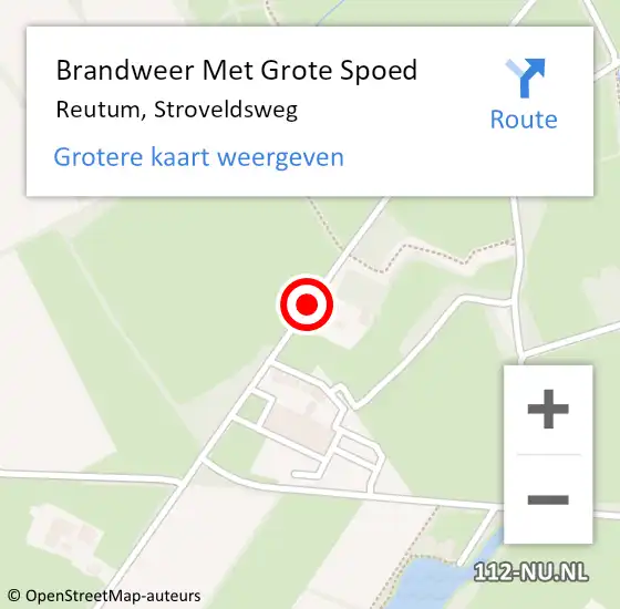 Locatie op kaart van de 112 melding: Brandweer Met Grote Spoed Naar Reutum, Stroveldsweg op 15 december 2017 16:32