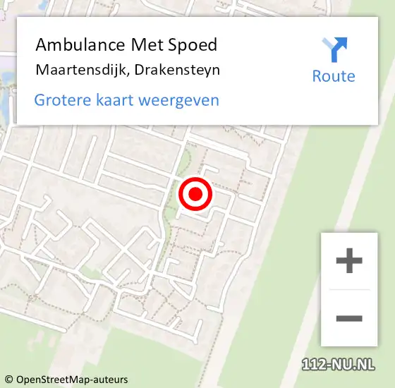 Locatie op kaart van de 112 melding: Ambulance Met Spoed Naar Maartensdijk, Drakensteyn op 15 december 2017 16:49