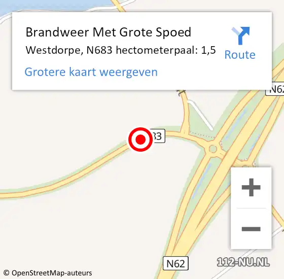 Locatie op kaart van de 112 melding: Brandweer Met Grote Spoed Naar Westdorpe, N683 hectometerpaal: 1,5 op 15 december 2017 17:07