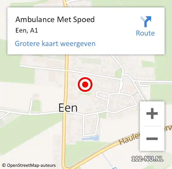 Locatie op kaart van de 112 melding: Ambulance Met Spoed Naar Een, A1 op 15 december 2017 18:38