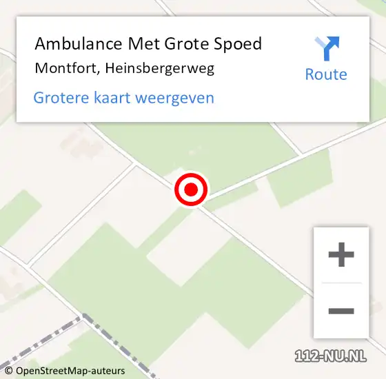 Locatie op kaart van de 112 melding: Ambulance Met Grote Spoed Naar Montfort, Heinsbergerweg op 15 december 2017 18:50