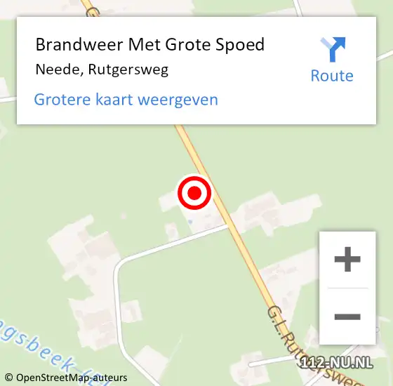 Locatie op kaart van de 112 melding: Brandweer Met Grote Spoed Naar Neede, Rutgersweg op 15 december 2017 18:52