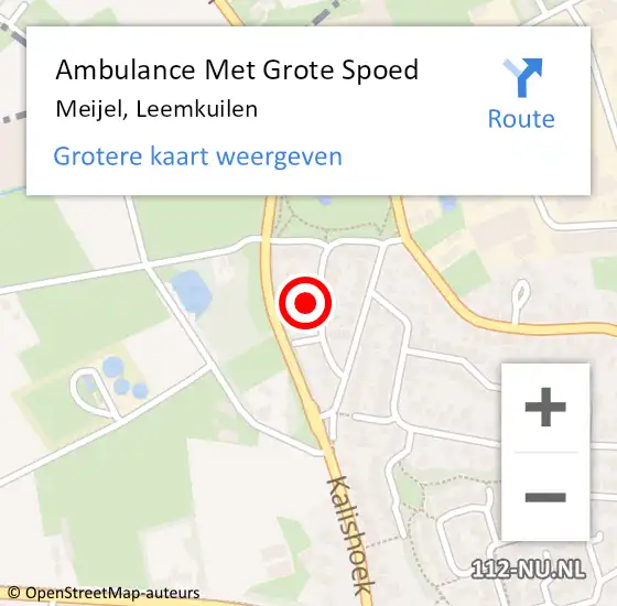 Locatie op kaart van de 112 melding: Ambulance Met Grote Spoed Naar Meijel, Leemkuilen op 10 februari 2014 07:22