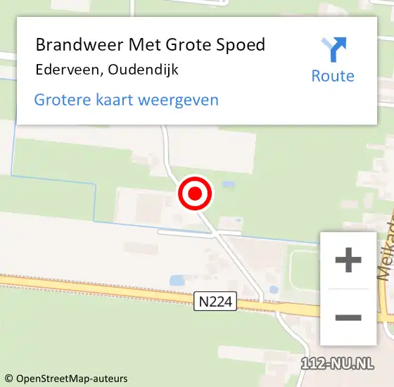 Locatie op kaart van de 112 melding: Brandweer Met Grote Spoed Naar Ederveen, Oudendijk op 15 december 2017 20:04