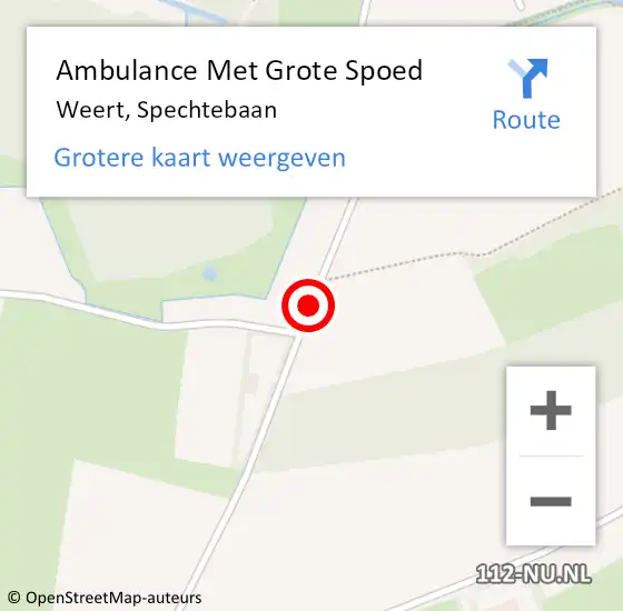 Locatie op kaart van de 112 melding: Ambulance Met Grote Spoed Naar Weert, Spechtebaan op 15 december 2017 21:40