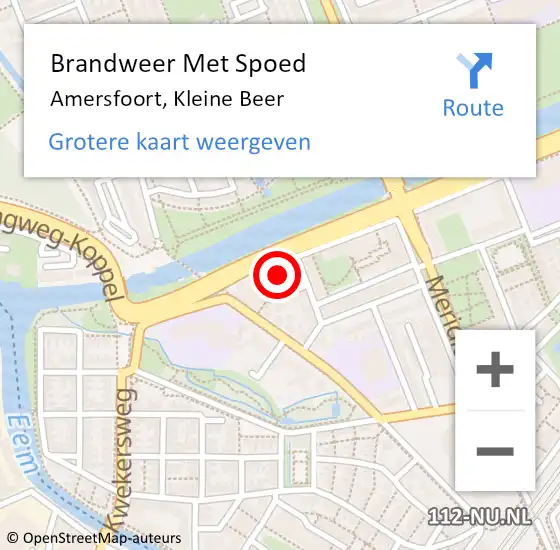 Locatie op kaart van de 112 melding: Brandweer Met Spoed Naar Amersfoort, Kleine Beer op 15 december 2017 21:42