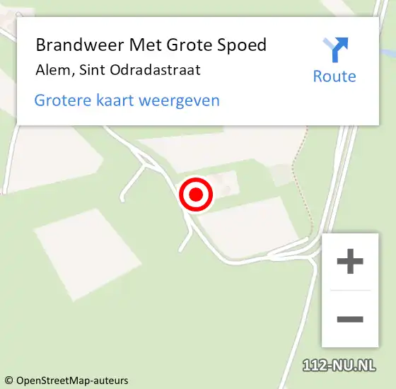 Locatie op kaart van de 112 melding: Brandweer Met Grote Spoed Naar Alem, Sint Odradastraat op 15 december 2017 22:18