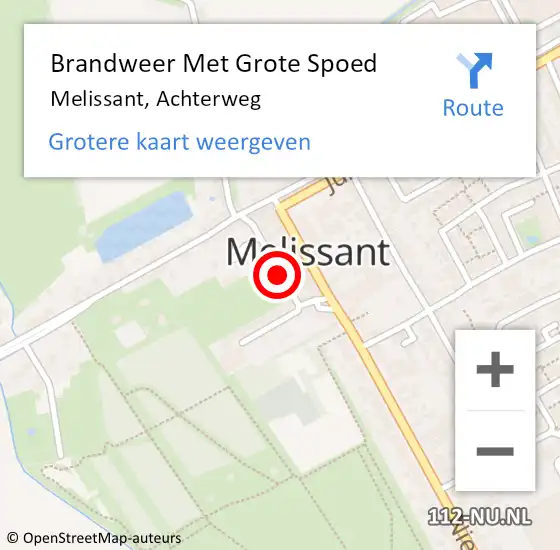 Locatie op kaart van de 112 melding: Brandweer Met Grote Spoed Naar Melissant, Achterweg op 16 december 2017 01:18