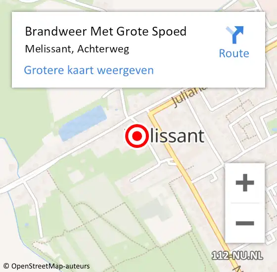 Locatie op kaart van de 112 melding: Brandweer Met Grote Spoed Naar Melissant, Achterweg op 16 december 2017 01:36