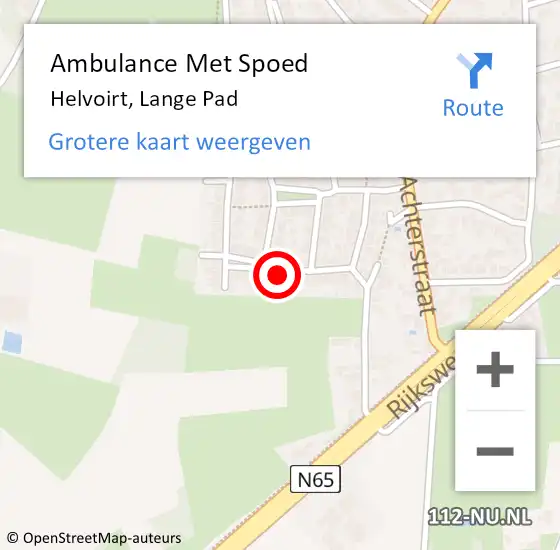 Locatie op kaart van de 112 melding: Ambulance Met Spoed Naar Helvoirt, Lange Pad op 16 december 2017 03:22