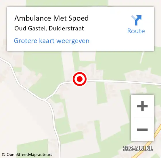 Locatie op kaart van de 112 melding: Ambulance Met Spoed Naar Oud Gastel, Dulderstraat op 16 december 2017 03:40