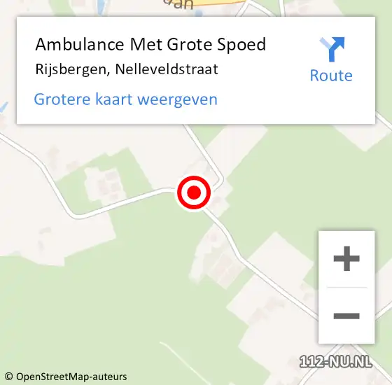 Locatie op kaart van de 112 melding: Ambulance Met Grote Spoed Naar Rijsbergen, Nelleveldstraat op 16 december 2017 06:07