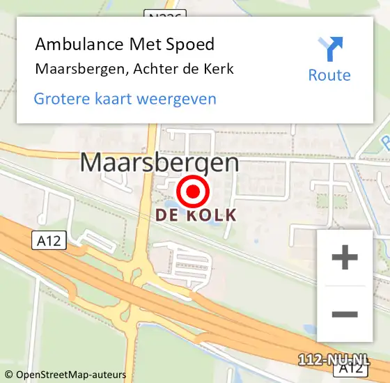 Locatie op kaart van de 112 melding: Ambulance Met Spoed Naar Maarsbergen, Achter de Kerk op 16 december 2017 06:40