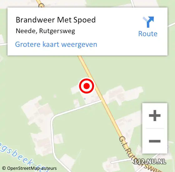 Locatie op kaart van de 112 melding: Brandweer Met Spoed Naar Neede, Rutgersweg op 16 december 2017 07:26