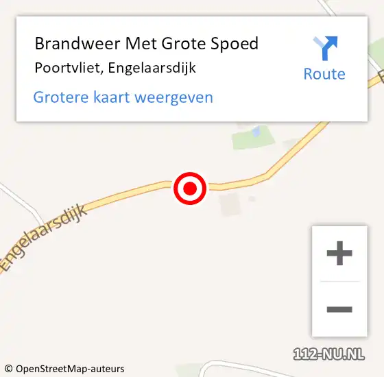 Locatie op kaart van de 112 melding: Brandweer Met Grote Spoed Naar Poortvliet, Engelaarsdijk op 16 december 2017 07:47