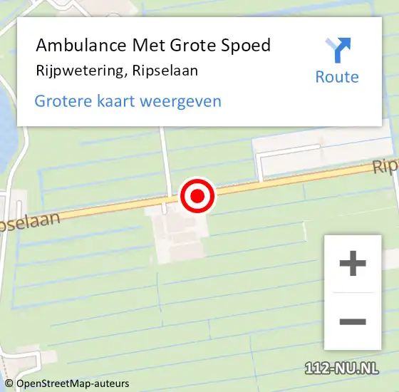 Locatie op kaart van de 112 melding: Ambulance Met Grote Spoed Naar Rijpwetering, Ripselaan op 16 december 2017 10:45