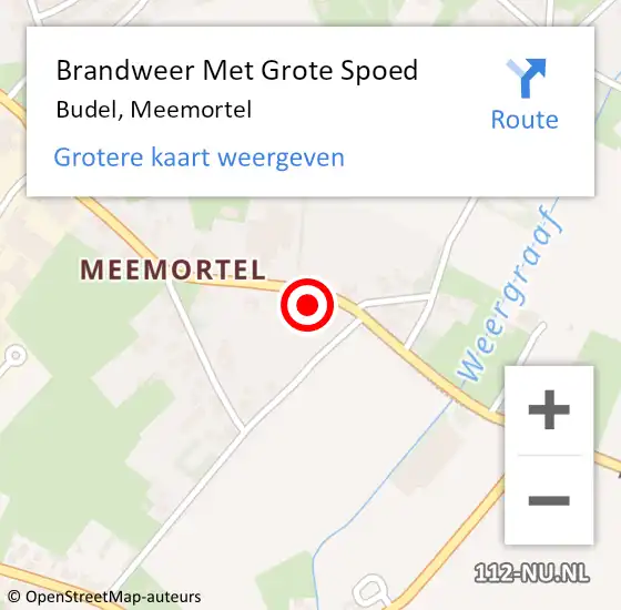 Locatie op kaart van de 112 melding: Brandweer Met Grote Spoed Naar Budel, Meemortel op 16 december 2017 10:50