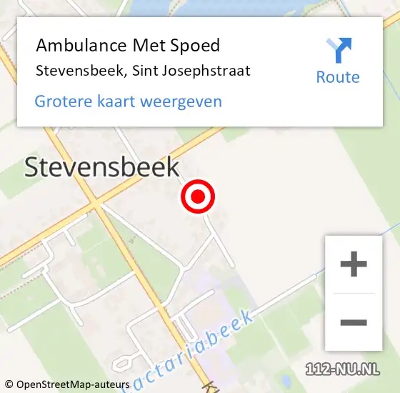 Locatie op kaart van de 112 melding: Ambulance Met Spoed Naar Stevensbeek, Sint Josephstraat op 16 december 2017 11:25