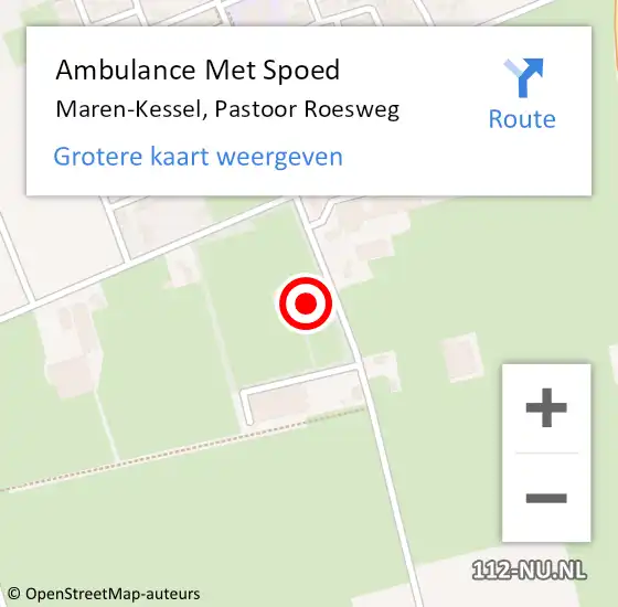 Locatie op kaart van de 112 melding: Ambulance Met Spoed Naar Maren-Kessel, Pastoor Roesweg op 16 december 2017 11:28