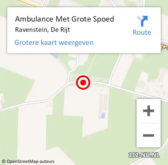 Locatie op kaart van de 112 melding: Ambulance Met Grote Spoed Naar Ravenstein, De Rijt op 16 december 2017 11:50