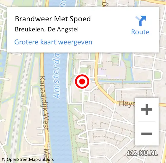 Locatie op kaart van de 112 melding: Brandweer Met Spoed Naar Breukelen, De Angstel op 16 december 2017 11:53