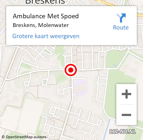 Locatie op kaart van de 112 melding: Ambulance Met Spoed Naar Breskens, Molenwater op 16 december 2017 12:13