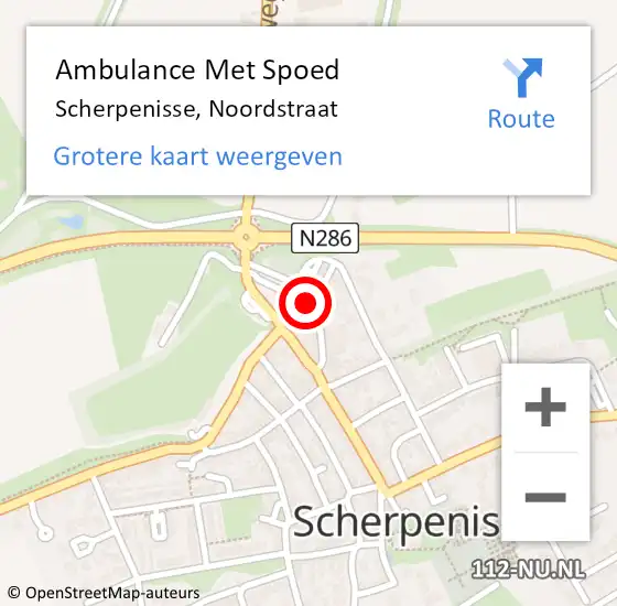 Locatie op kaart van de 112 melding: Ambulance Met Spoed Naar Scherpenisse, Noordstraat op 16 december 2017 13:25