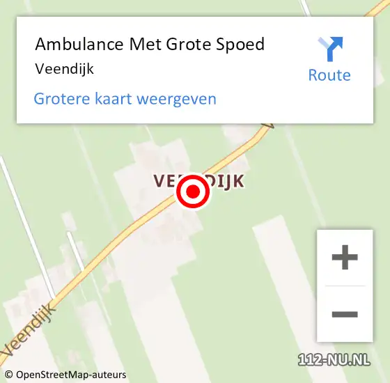 Locatie op kaart van de 112 melding: Ambulance Met Grote Spoed Naar Veendijk op 10 februari 2014 08:44