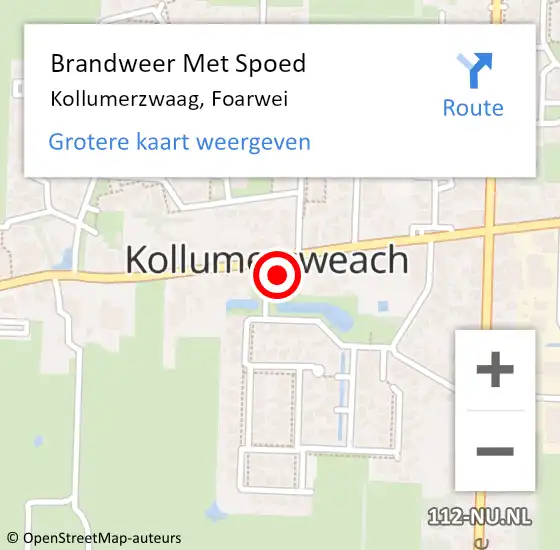 Locatie op kaart van de 112 melding: Brandweer Met Spoed Naar Kollumerzwaag, Foarwei op 16 december 2017 17:48