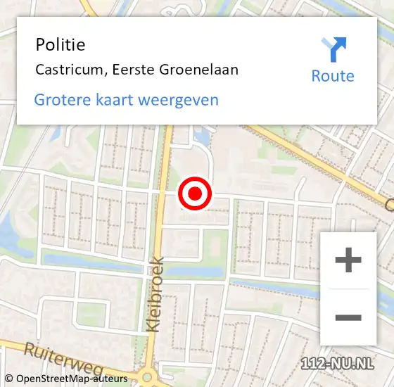 Locatie op kaart van de 112 melding: Politie Castricum, Eerste Groenelaan op 16 december 2017 17:53