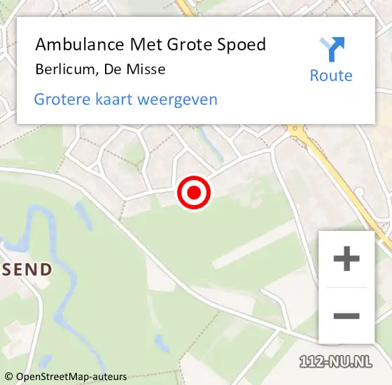 Locatie op kaart van de 112 melding: Ambulance Met Grote Spoed Naar Berlicum, De Misse op 16 december 2017 18:40