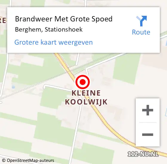 Locatie op kaart van de 112 melding: Brandweer Met Grote Spoed Naar Berghem, Stationshoek op 16 december 2017 19:15