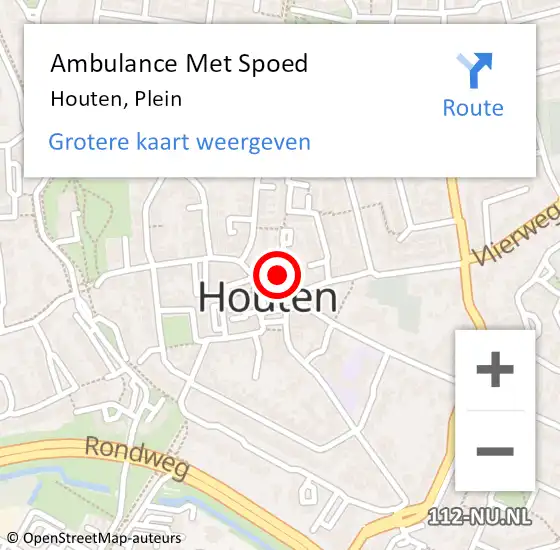 Locatie op kaart van de 112 melding: Ambulance Met Spoed Naar Houten, Plein op 16 december 2017 19:51