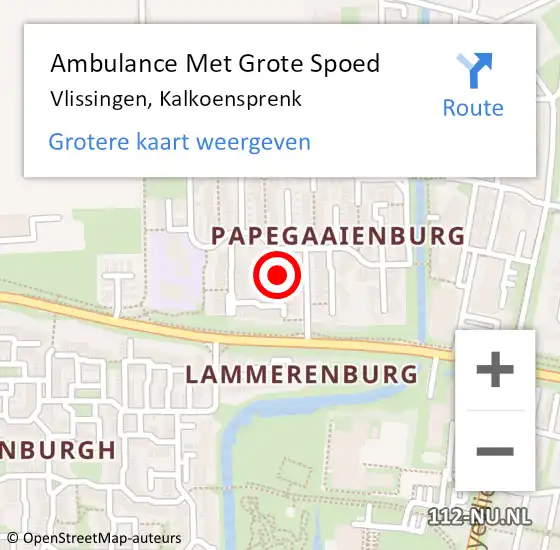 Locatie op kaart van de 112 melding: Ambulance Met Grote Spoed Naar Vlissingen, Kalkoensprenk op 16 december 2017 20:58