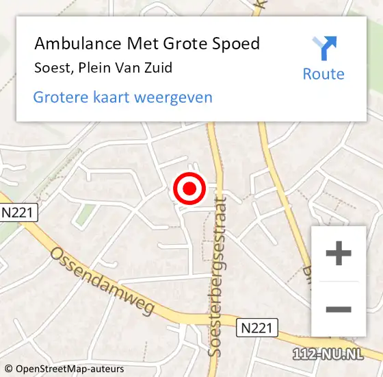 Locatie op kaart van de 112 melding: Ambulance Met Grote Spoed Naar Soest, Plein Van Zuid op 16 december 2017 21:32