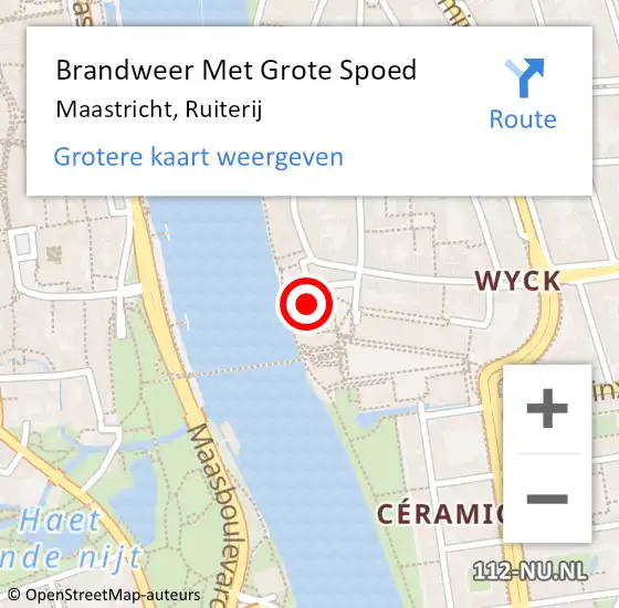 Locatie op kaart van de 112 melding: Brandweer Met Grote Spoed Naar Maastricht, Ruiterij op 16 december 2017 22:06