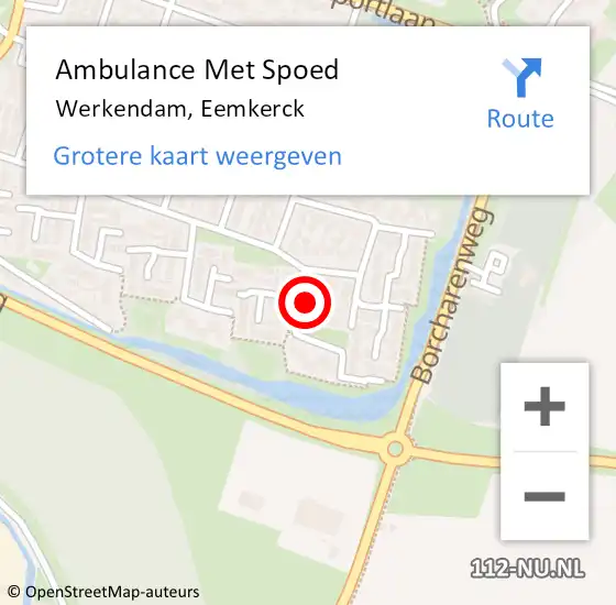 Locatie op kaart van de 112 melding: Ambulance Met Spoed Naar Werkendam, Eemkerck op 16 december 2017 23:04