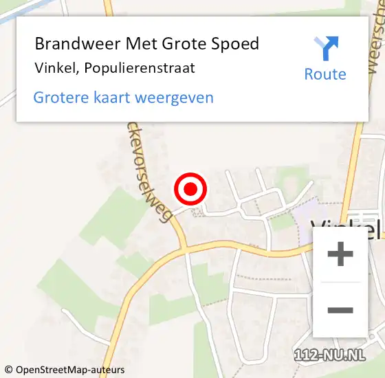 Locatie op kaart van de 112 melding: Brandweer Met Grote Spoed Naar Vinkel, Populierenstraat op 16 december 2017 23:19