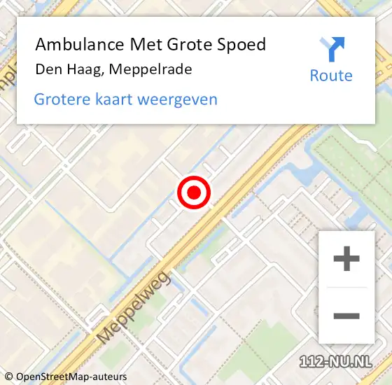Locatie op kaart van de 112 melding: Ambulance Met Grote Spoed Naar Den Haag, Meppelrade op 16 december 2017 23:40