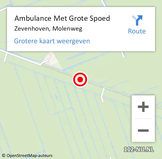 Locatie op kaart van de 112 melding: Ambulance Met Grote Spoed Naar Zevenhoven, Molenweg op 16 december 2017 23:46