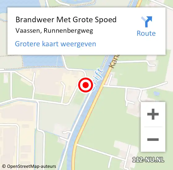 Locatie op kaart van de 112 melding: Brandweer Met Grote Spoed Naar Vaassen, Runnenbergweg op 17 december 2017 00:42