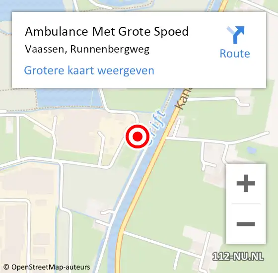 Locatie op kaart van de 112 melding: Ambulance Met Grote Spoed Naar Vaassen, Runnenbergweg op 17 december 2017 00:45