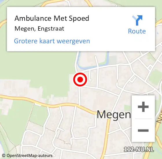 Locatie op kaart van de 112 melding: Ambulance Met Spoed Naar Megen, Engstraat op 17 december 2017 01:21