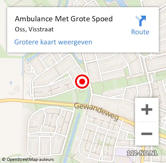 Locatie op kaart van de 112 melding: Ambulance Met Grote Spoed Naar Oss, Visstraat op 17 december 2017 03:27