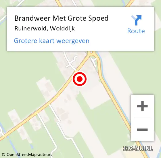 Locatie op kaart van de 112 melding: Brandweer Met Grote Spoed Naar Ruinerwold, Wolddijk op 17 december 2017 03:33