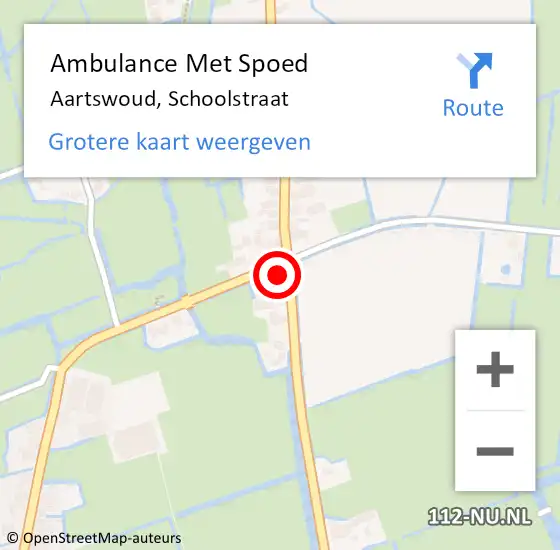 Locatie op kaart van de 112 melding: Ambulance Met Spoed Naar Aartswoud, Schoolstraat op 17 december 2017 04:13