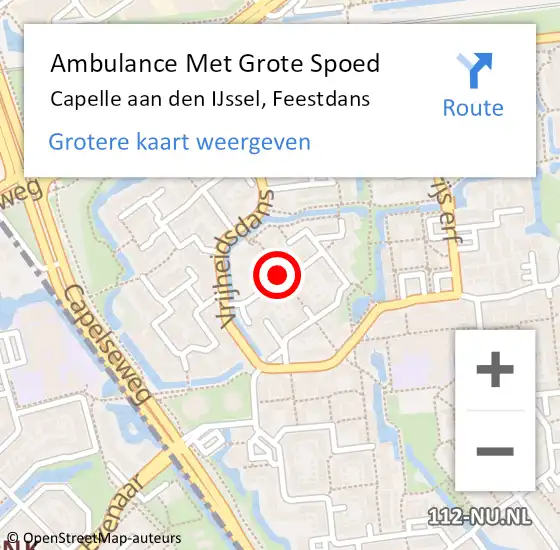 Locatie op kaart van de 112 melding: Ambulance Met Grote Spoed Naar Capelle aan den IJssel, Feestdans op 17 december 2017 06:16