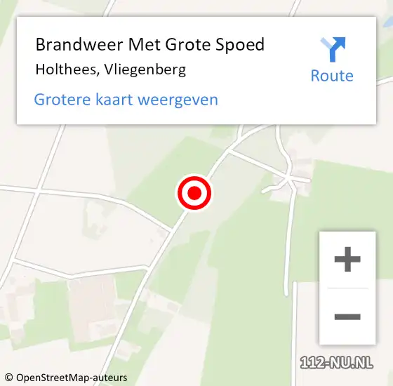 Locatie op kaart van de 112 melding: Brandweer Met Grote Spoed Naar Holthees, Vliegenberg op 17 december 2017 06:21