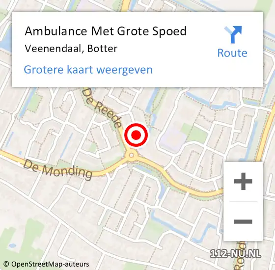 Locatie op kaart van de 112 melding: Ambulance Met Grote Spoed Naar Veenendaal, Botter op 17 december 2017 07:41