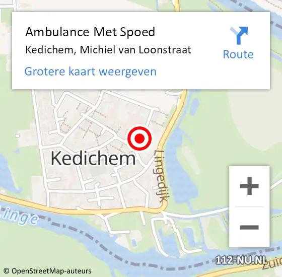 Locatie op kaart van de 112 melding: Ambulance Met Spoed Naar Kedichem, Michiel van Loonstraat op 17 december 2017 09:42